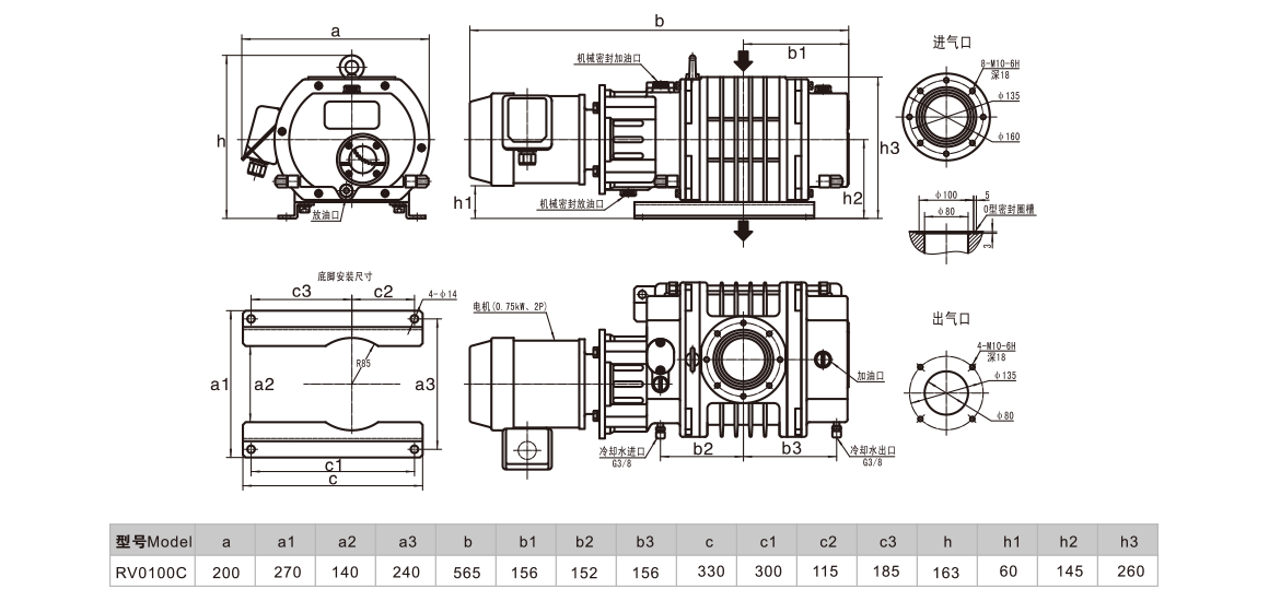 RV0100C羅茨真空泵